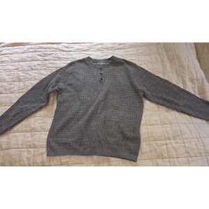 Oscar De La Renta Sweater‎ Mens Large Gray Pullover Crew Neck Long Sleeve